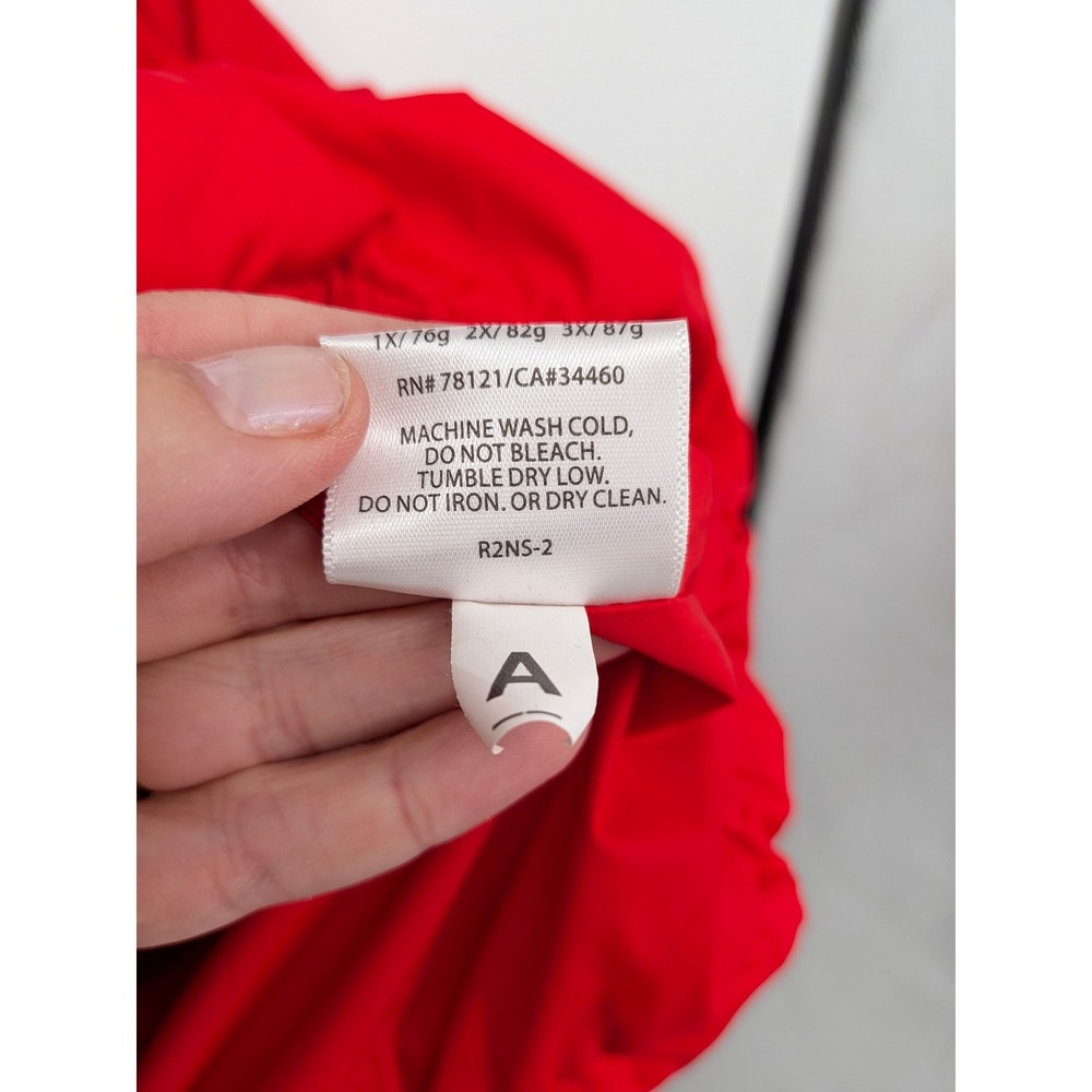 Eileen Fisher Puffer Vest Women Medium Red Down Feather Filled Quilted Snap - Picture 6 of 8